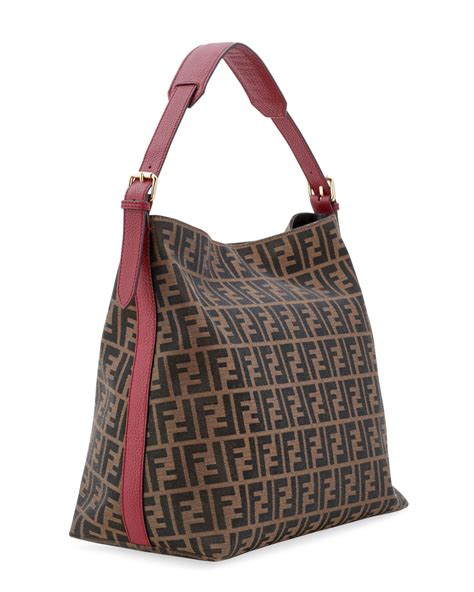 fendi zucca print large canvas hobo bag